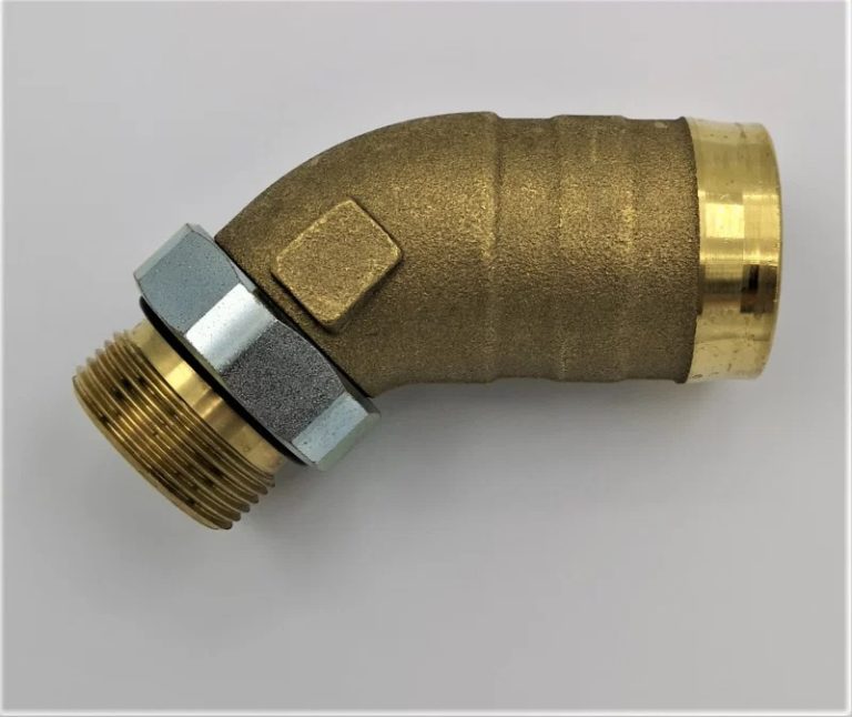 1 1/4″ BSP x 2″ 45 DEG Brass Suction Hose Tail